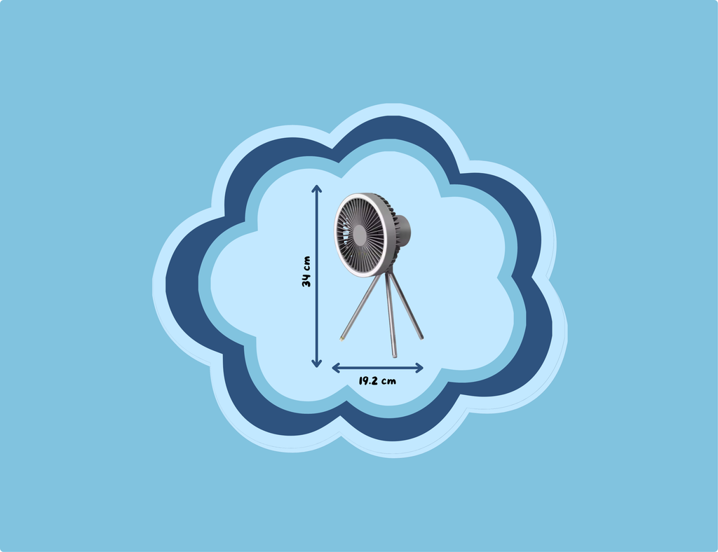 Dimensions ventilateur Spot trépied modulable - Wind'Up
