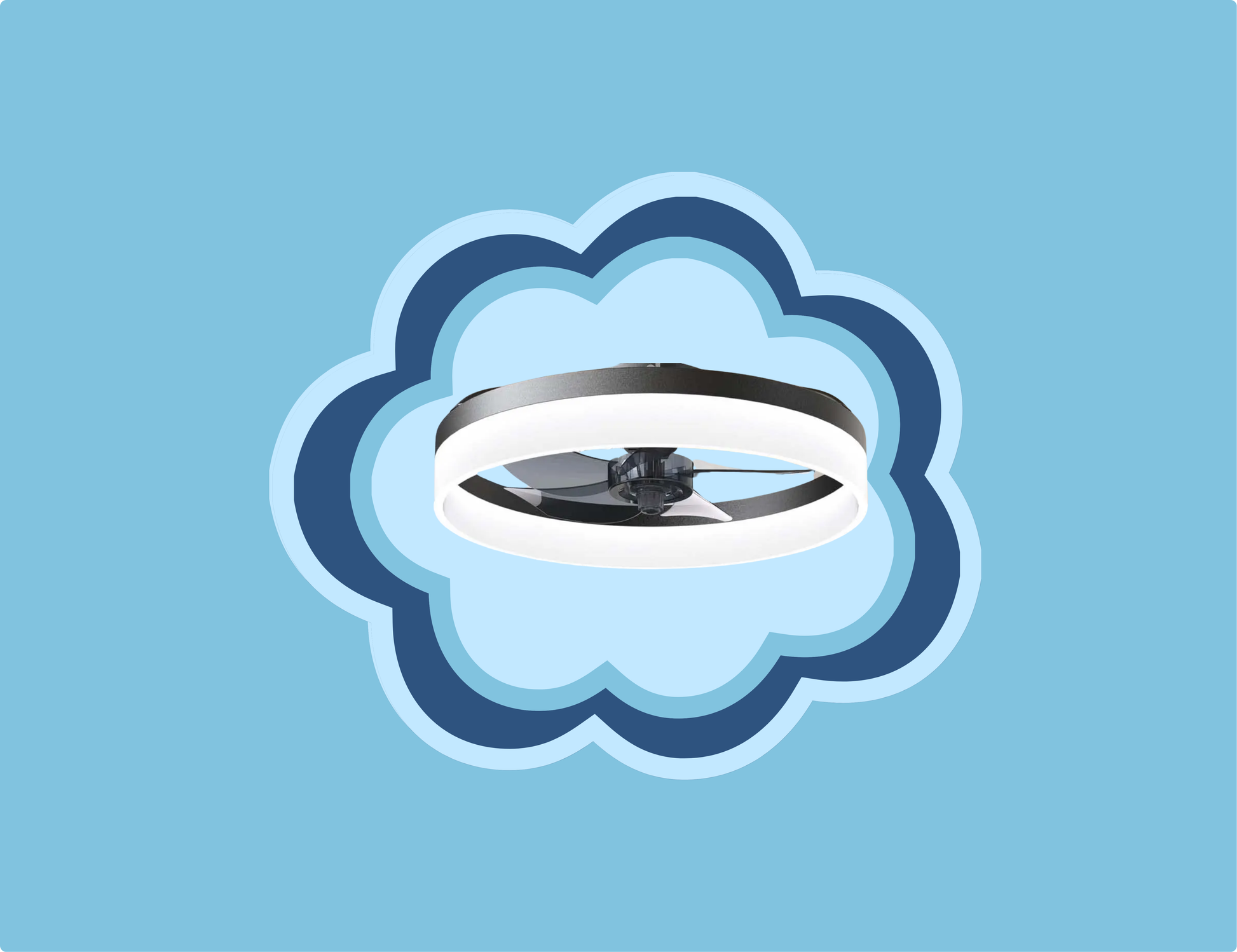 Ventilateur plafonnier Turbine noir avec éclairage LED intégré - Wind'Up